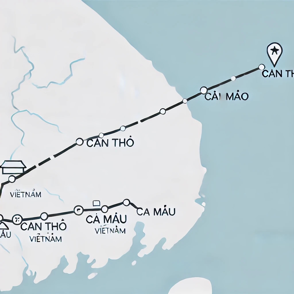 Bản đồ thuê xe 7 chỗ đi cà mau