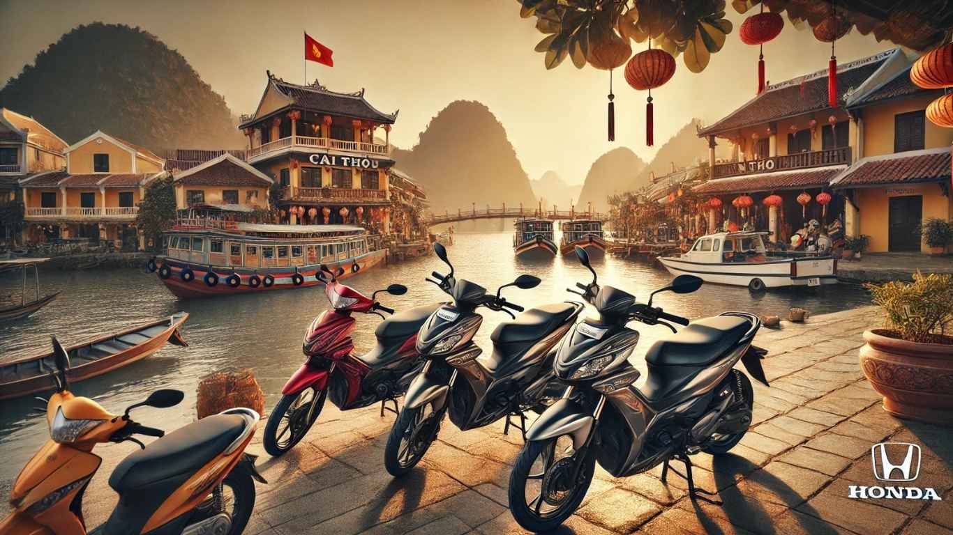 bích long cho mướn xe honda 2 bánh tại cần thơ tham quan cân thơ