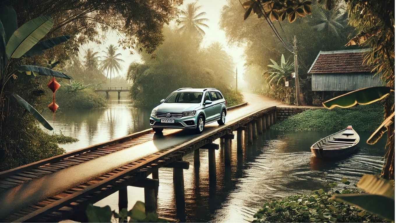 cho thuê xe 4 chỗ cái răng bích long qua cầu nhỏ miền tây
