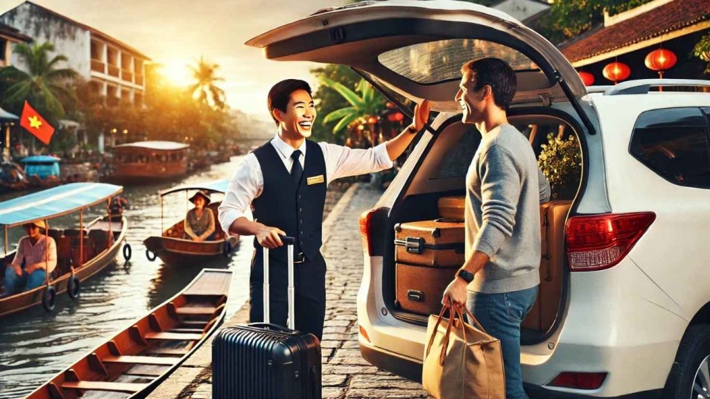 tài xế dịch vụ lái xe hộ giúp khách lấy hành lý