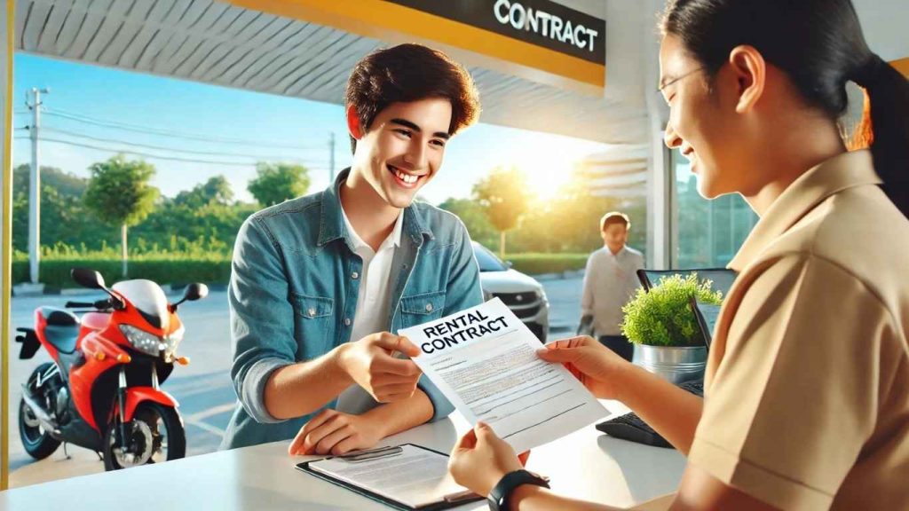 khách hàng ký hợp đồng thuê xe honda cần thơ bích long