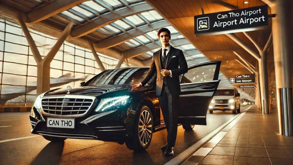 Tài xế của thuê xe 4 chỗ 7 chỗ tại sân bay cần thơ chờ đón khách trong sân bay cần thơ