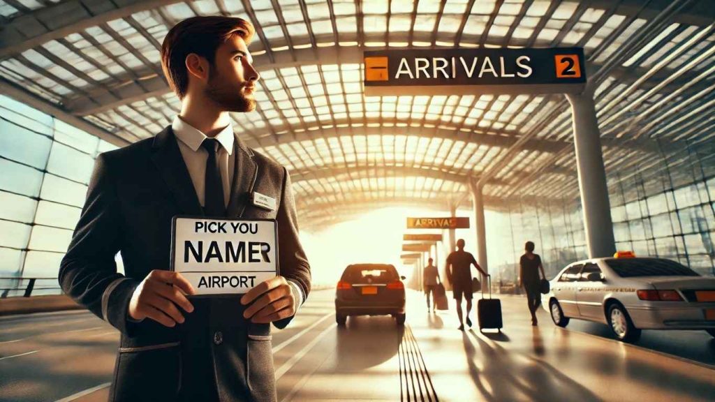tài xế của thuê xe tân sơn nhất đi cần thơ chờ đón khách ở sân bay