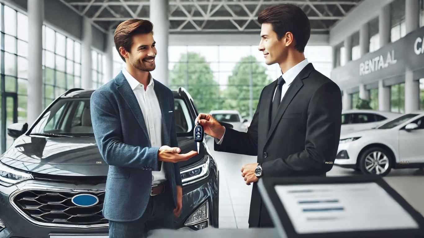 khách hàng nhận chìa khóa thuê xe 4 chỗ 7 chỗ tự lái tại cần thơ