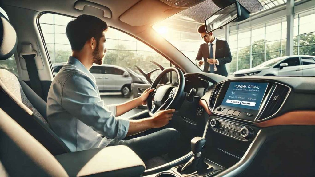 khách hàng trải nghiệm lái thử với thuê xe tự lái trung tâm tp cần thơ