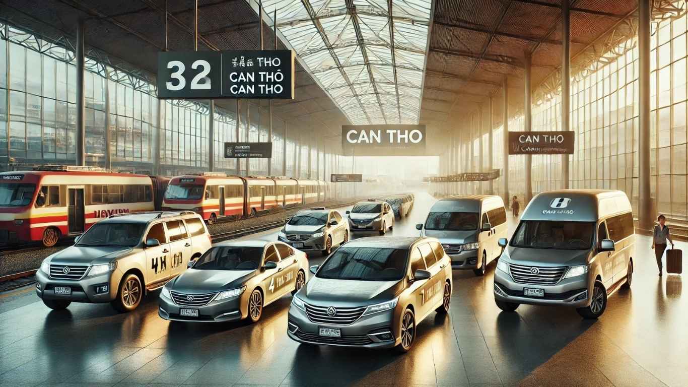 thuê xe 4 chô 7 chỗ ga sài gòn đi cân thơ với bãi xe ô tô chờ đón khách về cần thơ