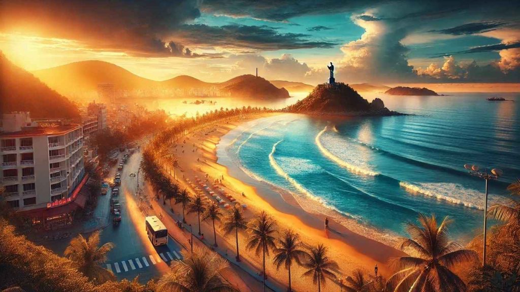 thuê xe ô tô cần thơ đi các phường tại vũng tàu với cảnh biển hoàng hôn