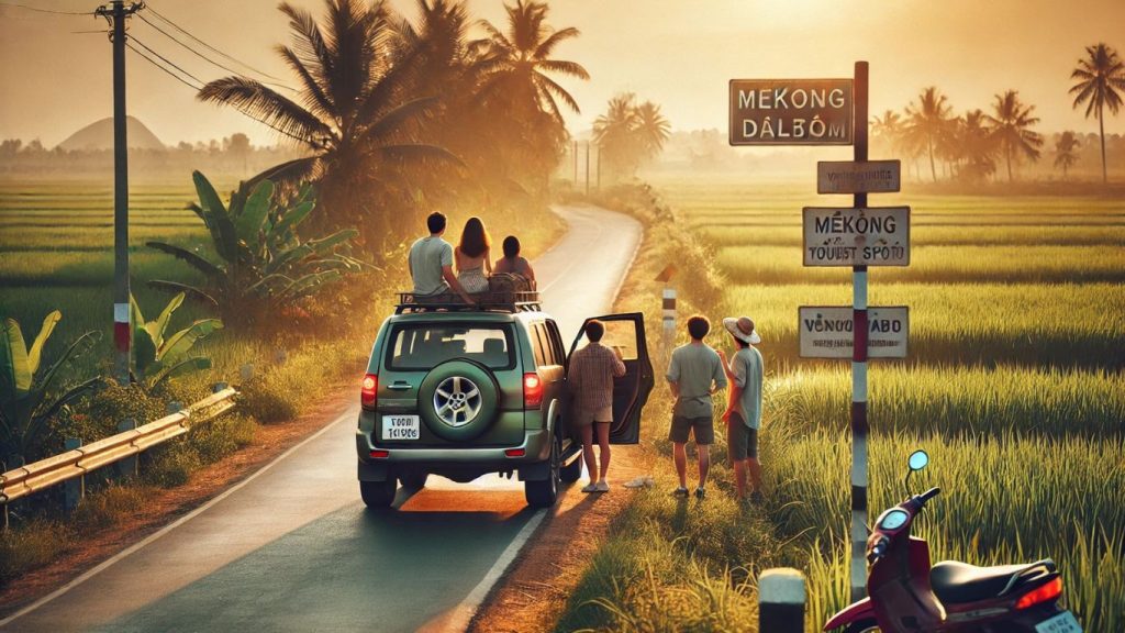 thuê xe sân bay cần thơ đi vĩnh long du lịch cùng nhóm bạn